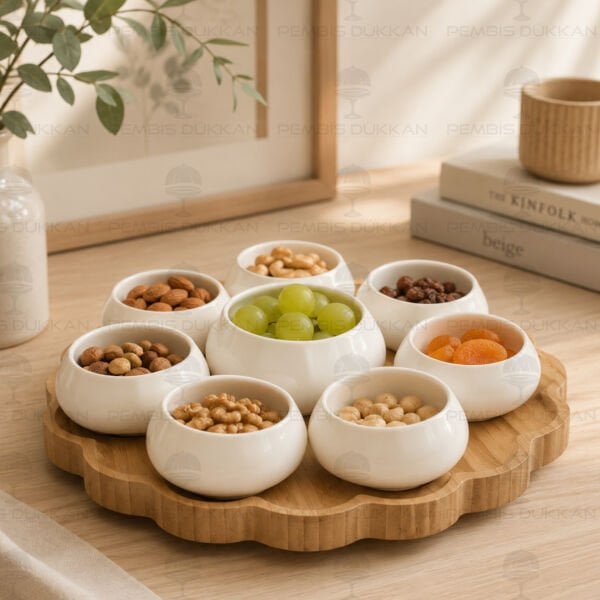 Vento Masa Ortası Bambu Standlı Reçellik Kombin Set 4