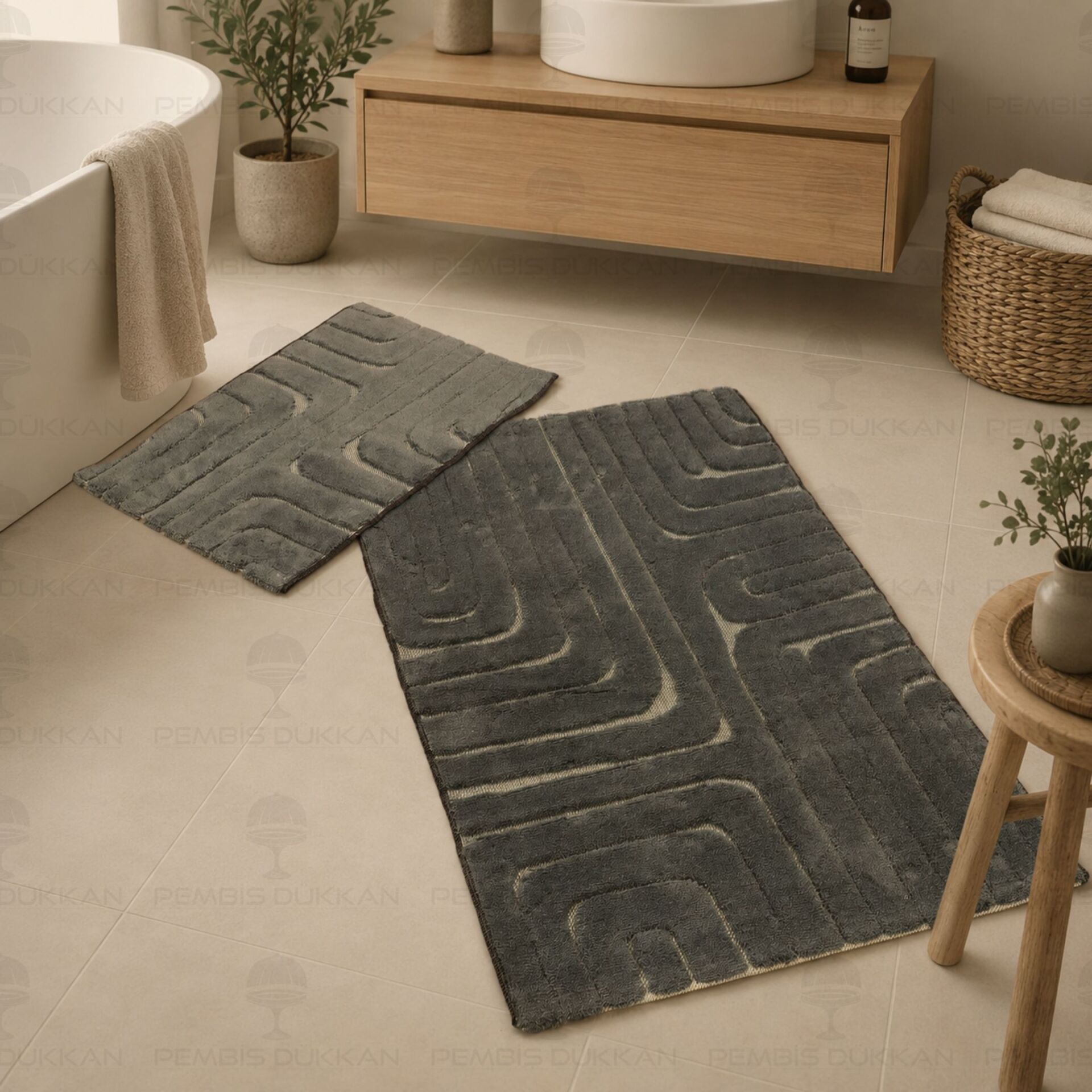 Hcw Babil Antrasit Paspas Seti 40x60 60x100 Cm