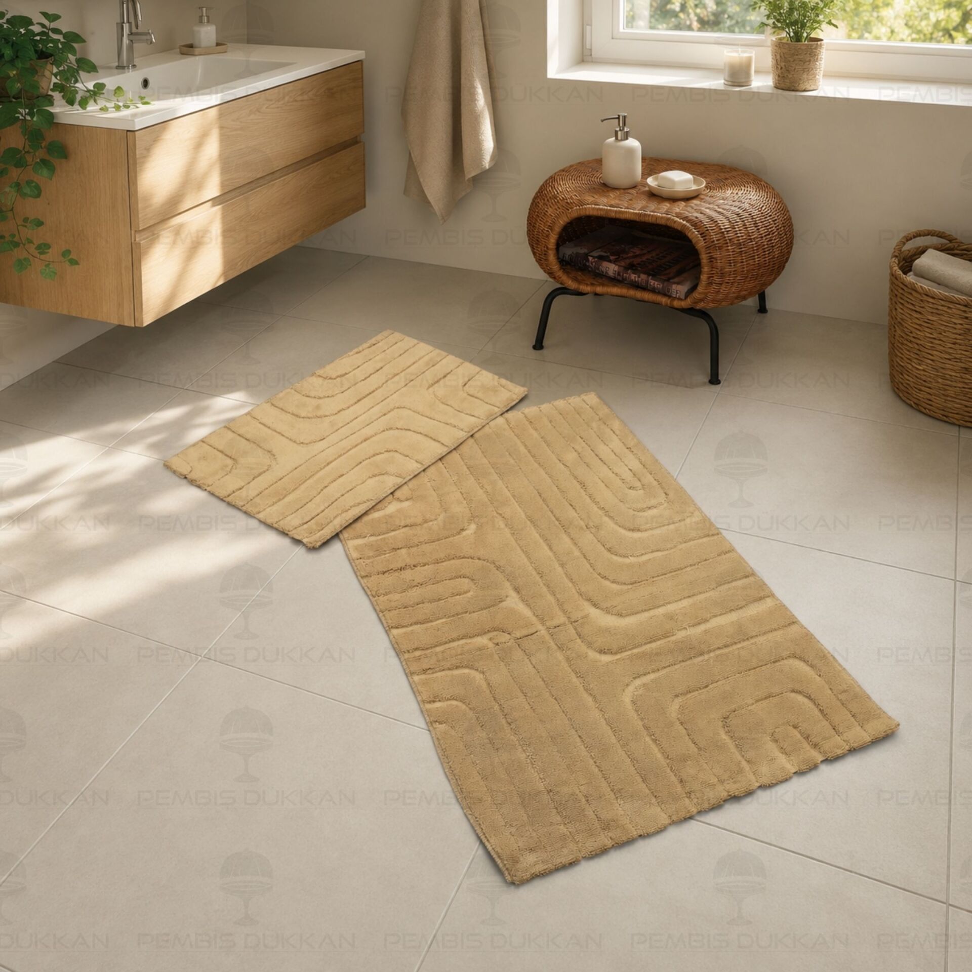 Hcw Babil Bej Paspas Seti 40x60 60x100 Cm