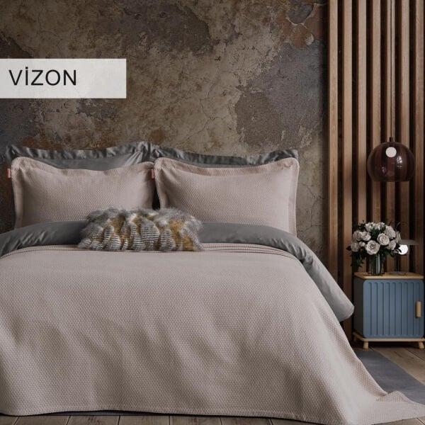 Vanessa Tek Kişilik Vizon Yatak Örtüsü Seti