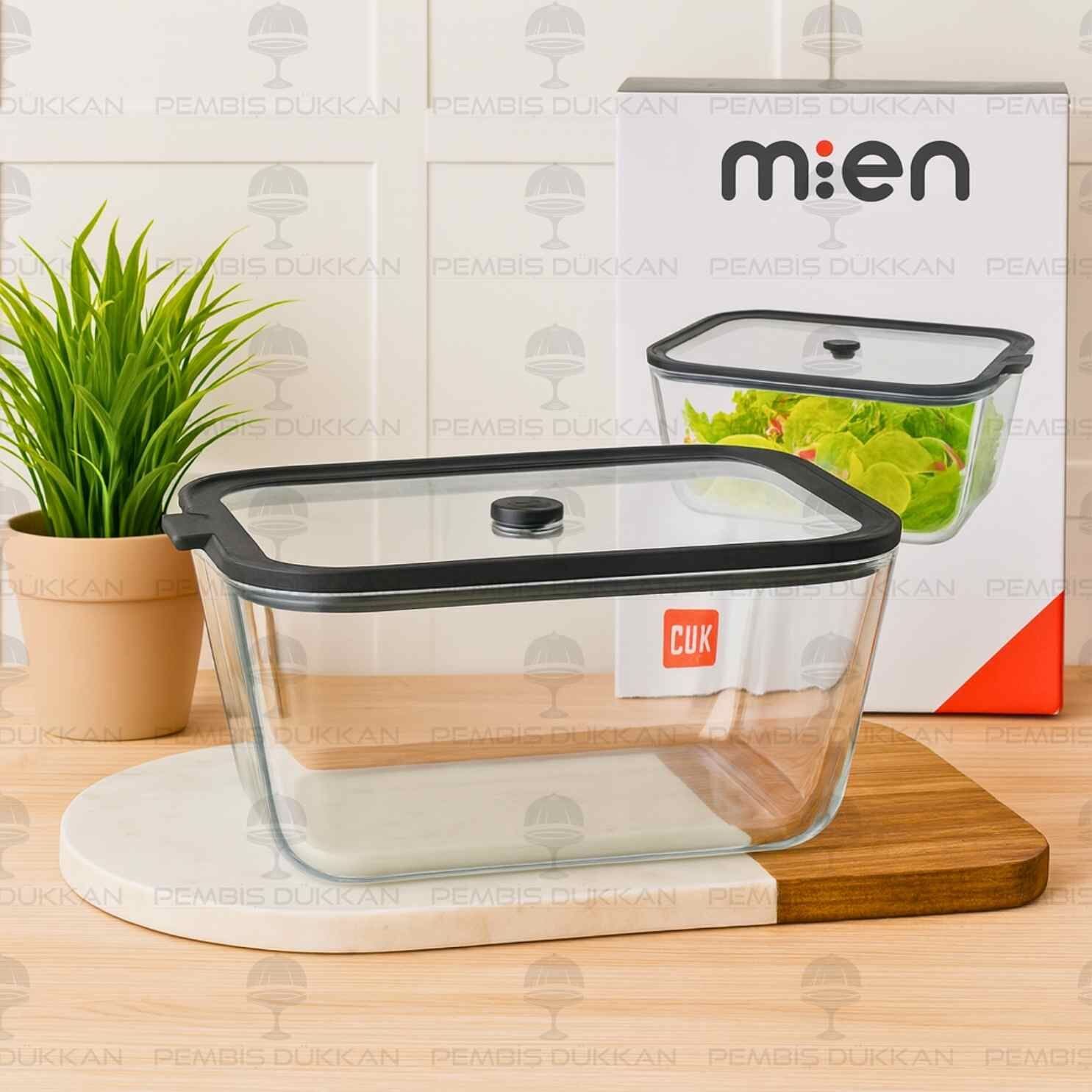Siyah 2620ml Silikon Vakumlu, Cam Saklama Kabı (3h04)