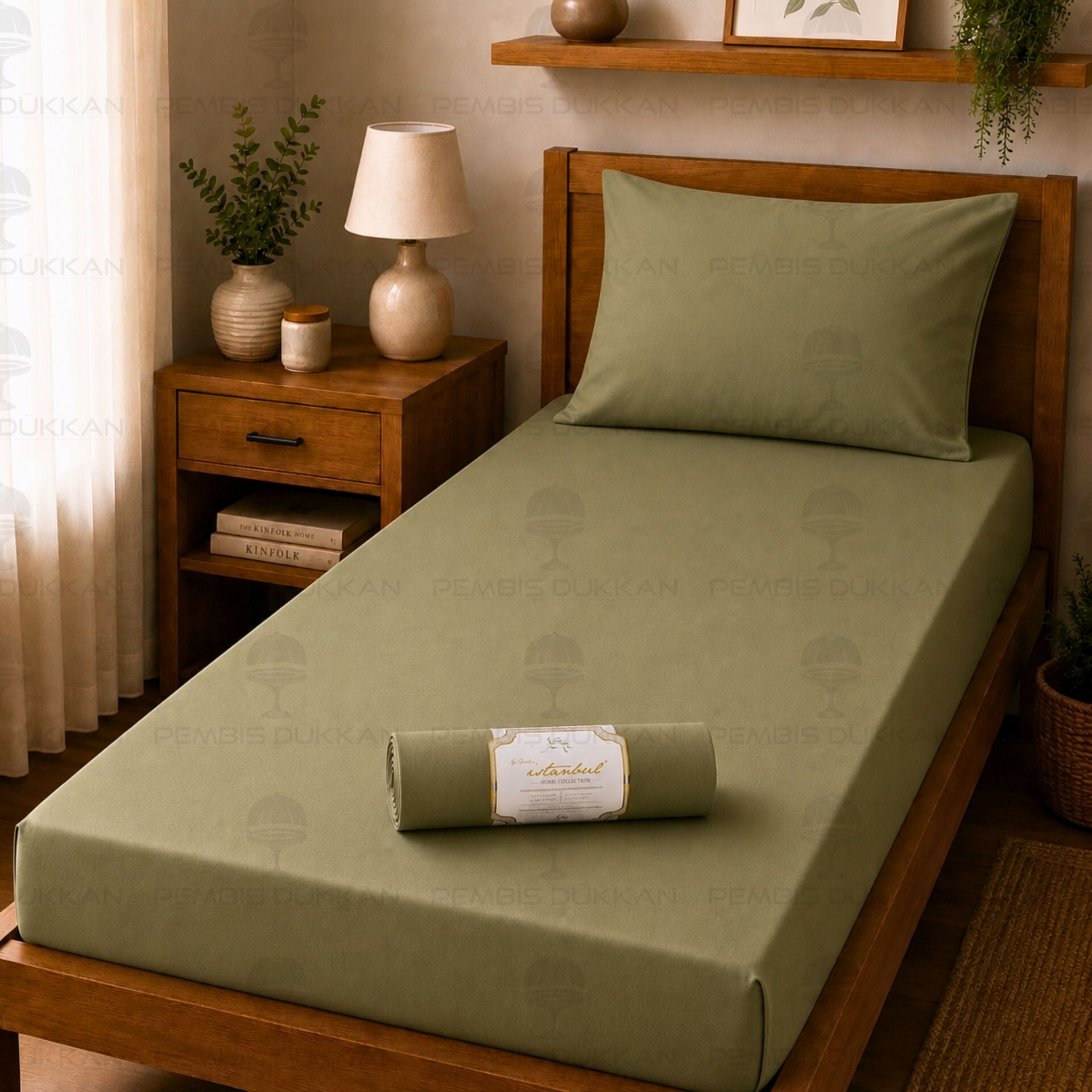 Ranforce Fitted Çarşaf Set 120x200 cm Haki