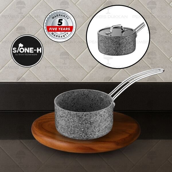 Brioni Stone-Age Gri 16 Cm Kapaklı Sos Tenceresi