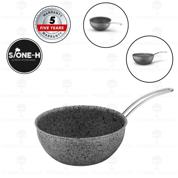Brioni Stone-Age Gri 26 Cm Wok Tava