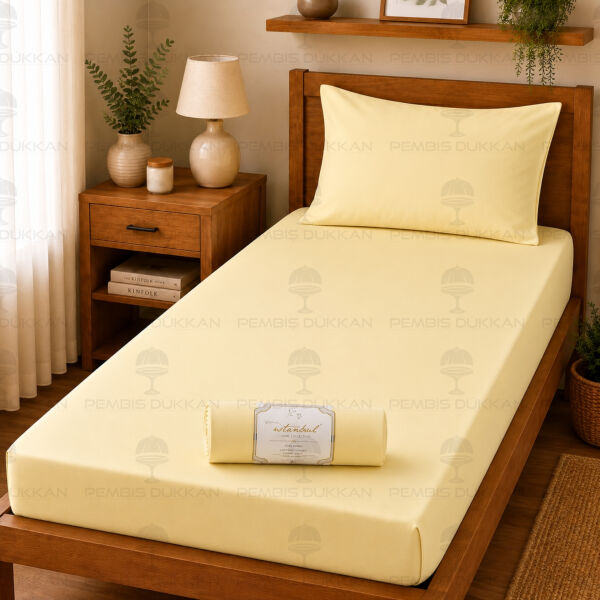 Ranforce Fitted  Lastikli Çarşaf Set 120x200 cm - Sarı
