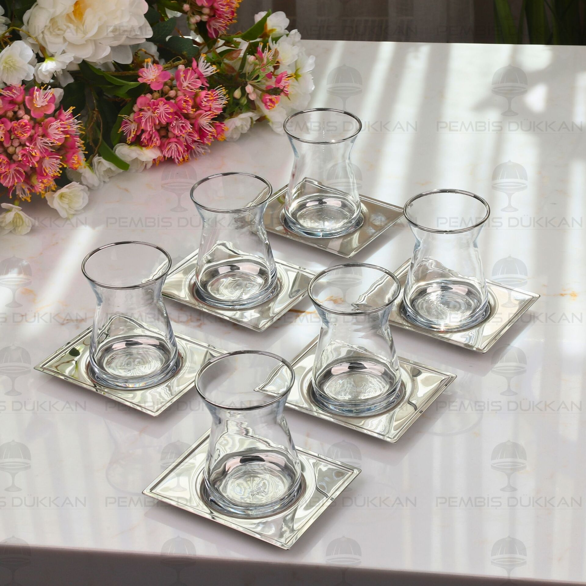 Tiamo Oslo Sade 6 Kişilik 12 Parça Çay Set