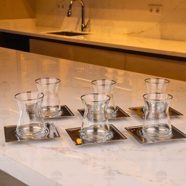 Tiamo Oslo Sade 6 Kişilik 12 Parça Çay Set