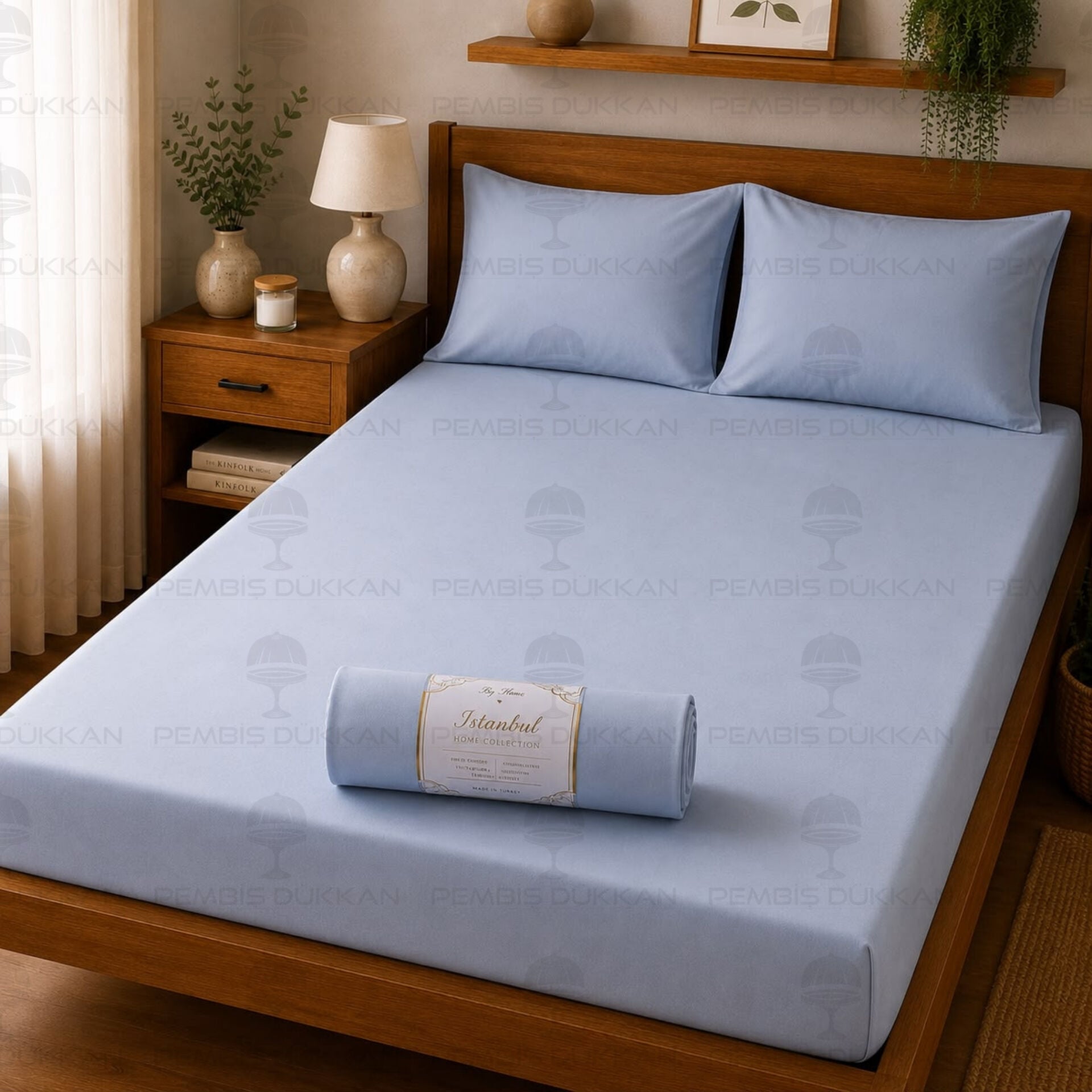 Ranforce Fitted Çarşaf Set 180x200 cm Açık Mavi