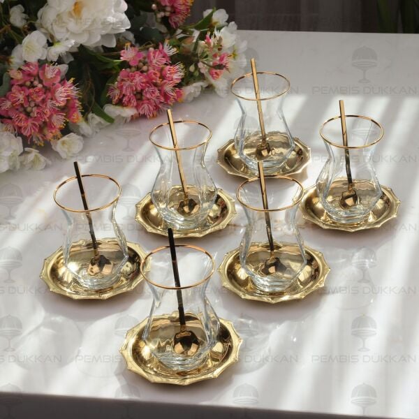 Tiamo Diamond Gold 6 Kişilik 18 Parça Çay Set