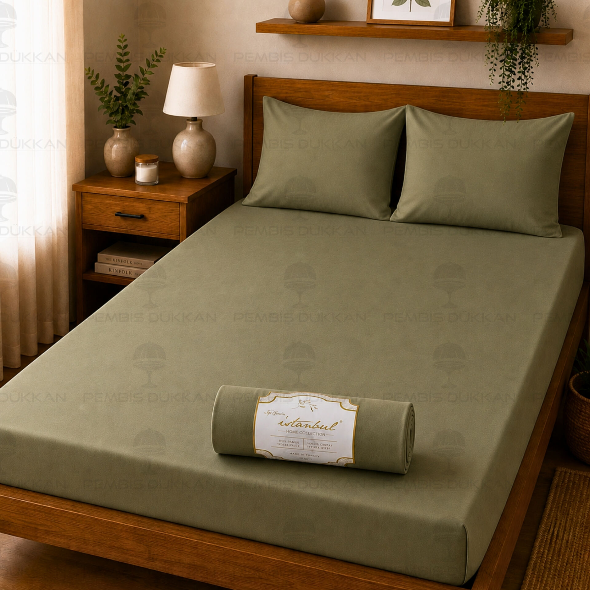 Ranforce Fitted Çarşaf Set 180x200 cm Haki