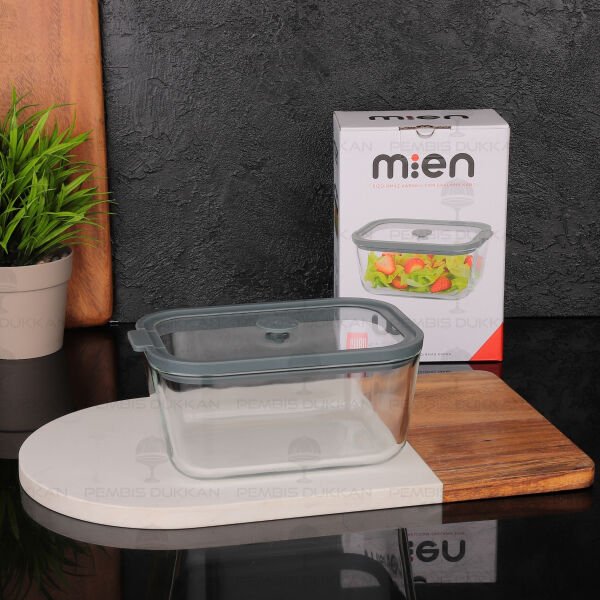 Gri 800ml Silikon Vakumlu, Cam Saklama Kabı (3h02g)