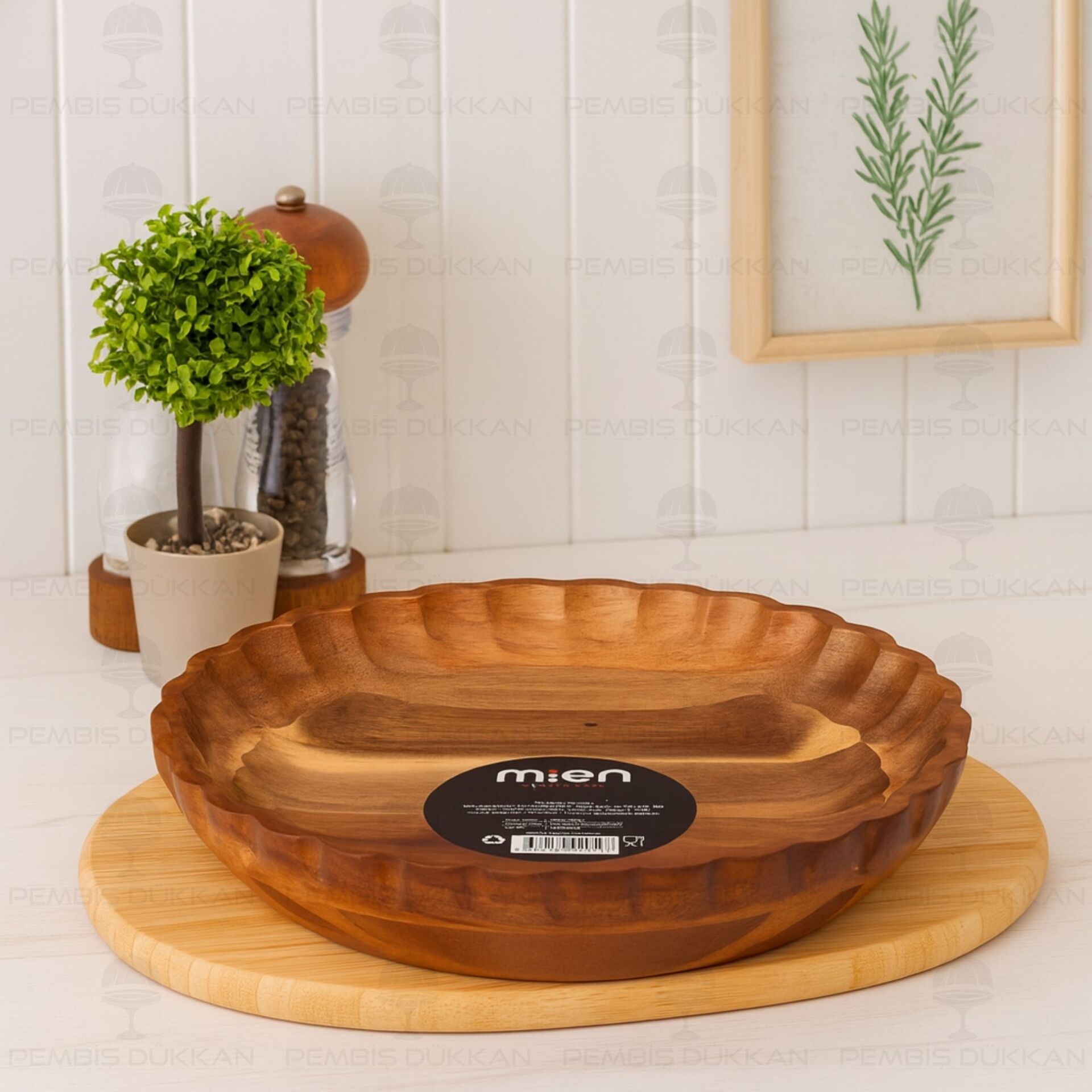 Akasya Tırtıklı Yuvarlak Derin 25cm Salata & Meze Servis (7b127)