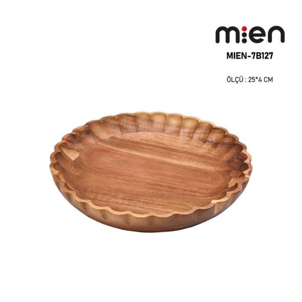 Akasya Tırtıklı Yuvarlak Derin 25cm Salata & Meze Servis (7b127)