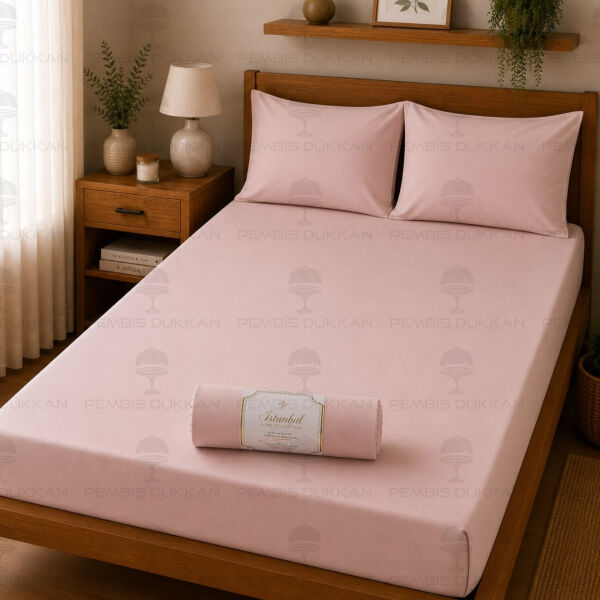 Ranforce Fitted Çarşaf Set 200x200 cm Pudra