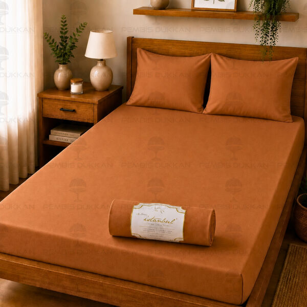 Ranforce Fitted Çarşaf Set 200x200 cm Tarçın