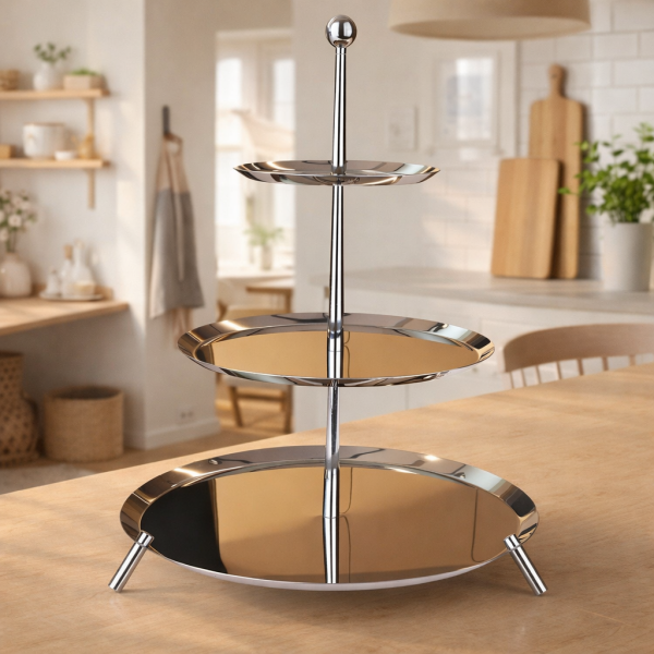Tiamo Large Sade Ayaklı 3 Katlı Sunumluk