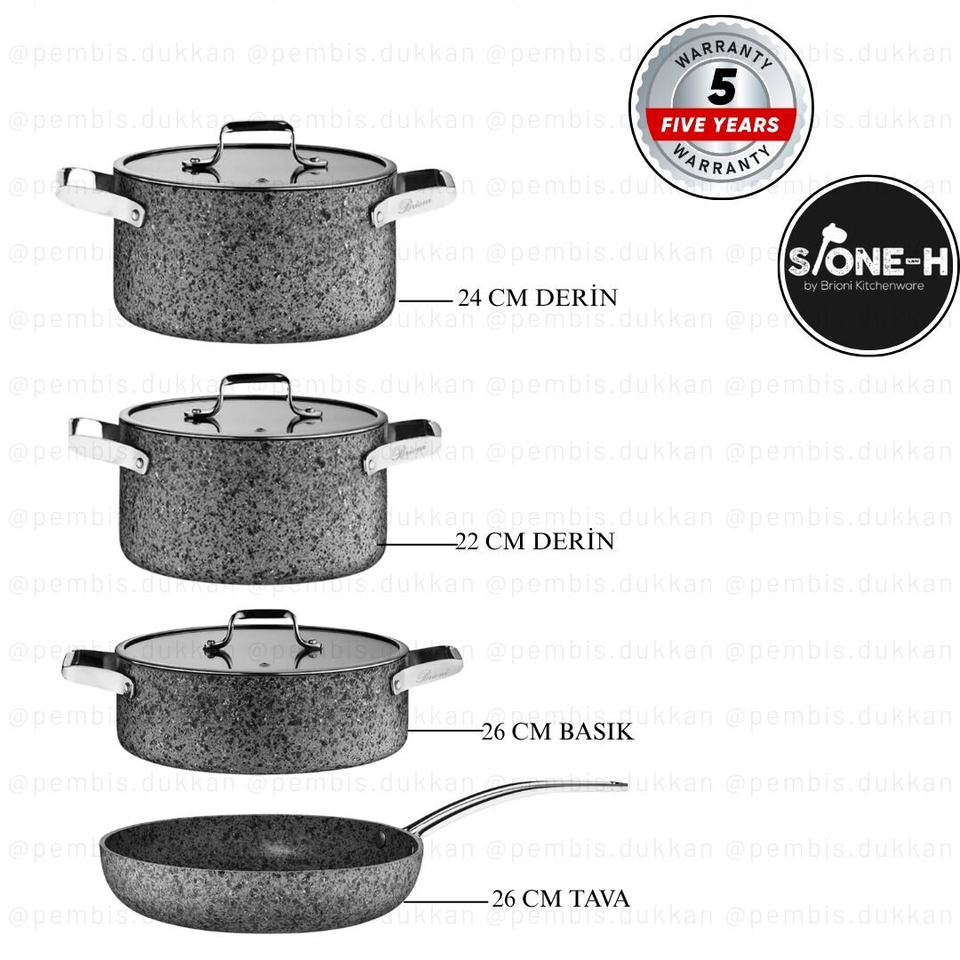 Brioni Stone-Age Tencere Kombin Set No:6