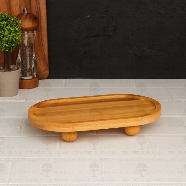 Bambu Oval Top Ayaklı Stand & Yağdanlık Altlığı (1094)