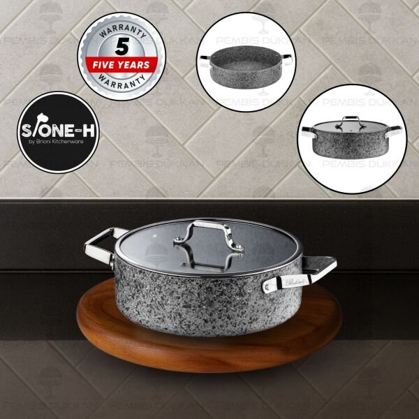 Brioni Stone-Age 24 Cm Basık Tencere