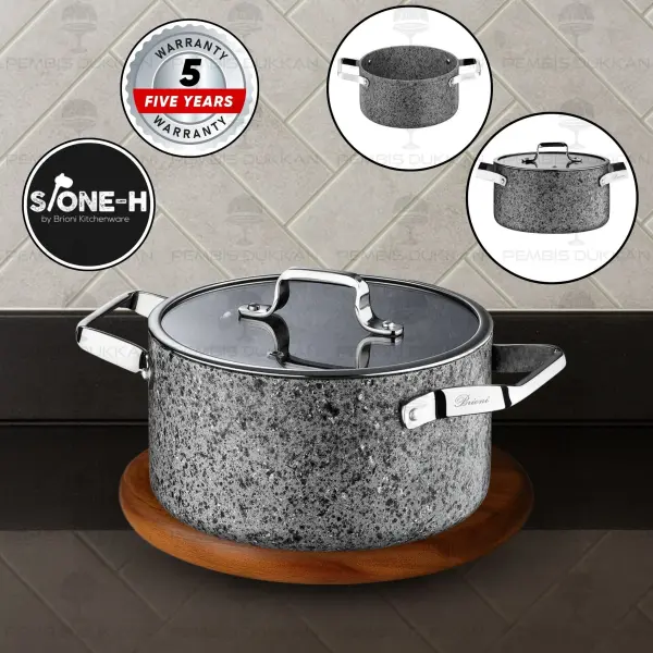 Brioni Stone-Age Gri 28 Cm Derin Tencere