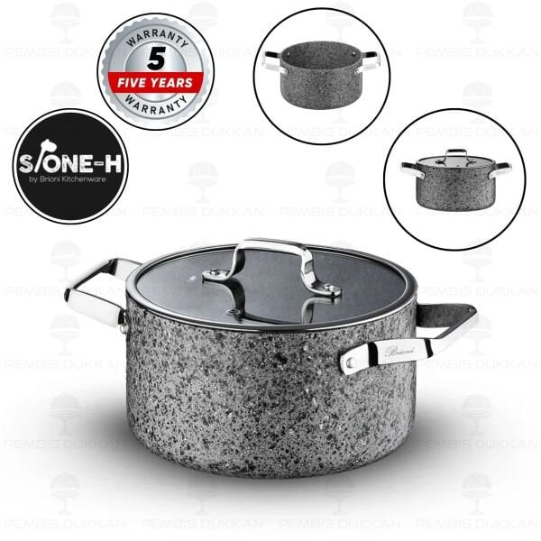 Brioni Stone-Age Gri 24 Cm Derin Tencere