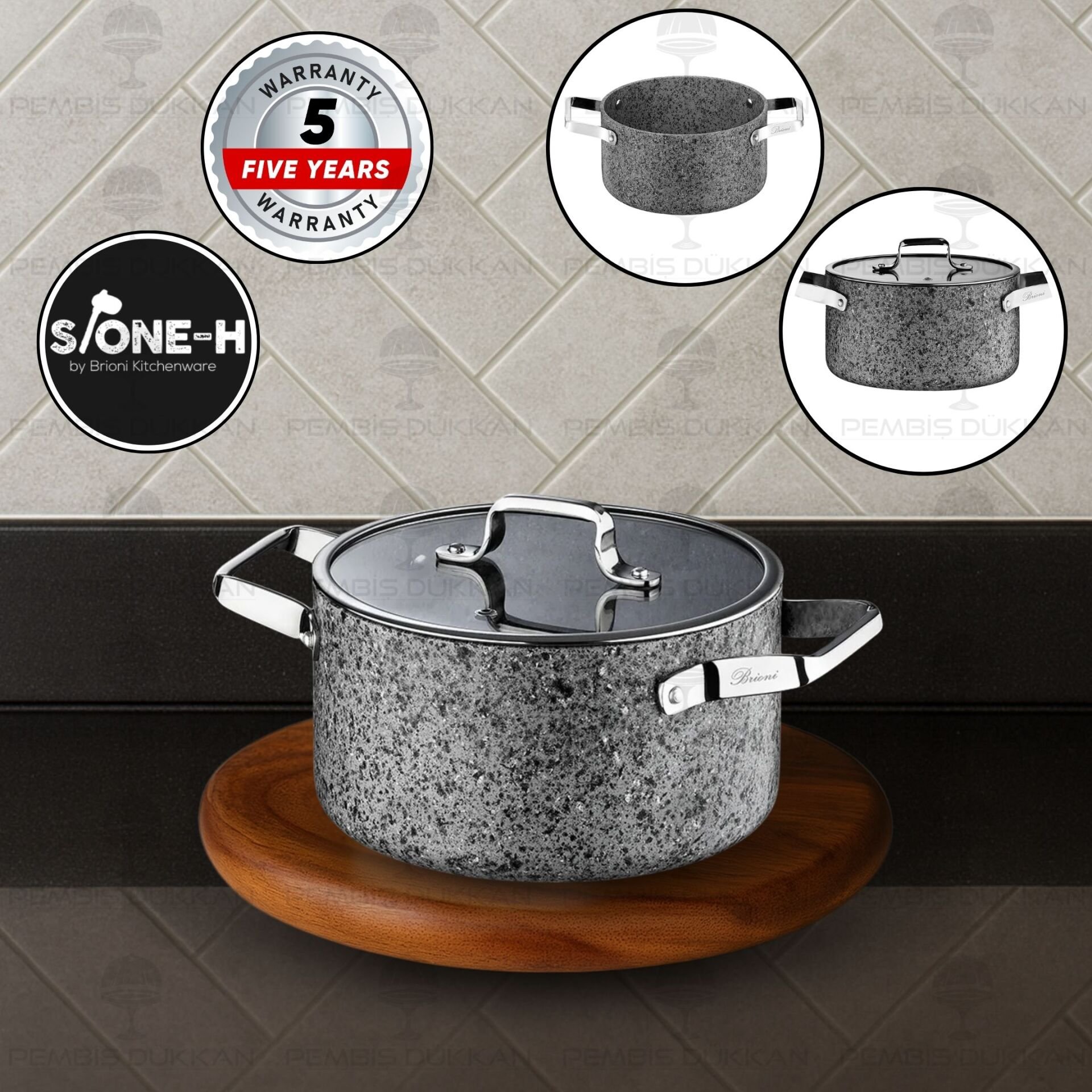 Brioni Stone-Age 24 Cm Derin Tencere